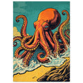 kraken art print for the home office, soft painterly artwork on matte paper