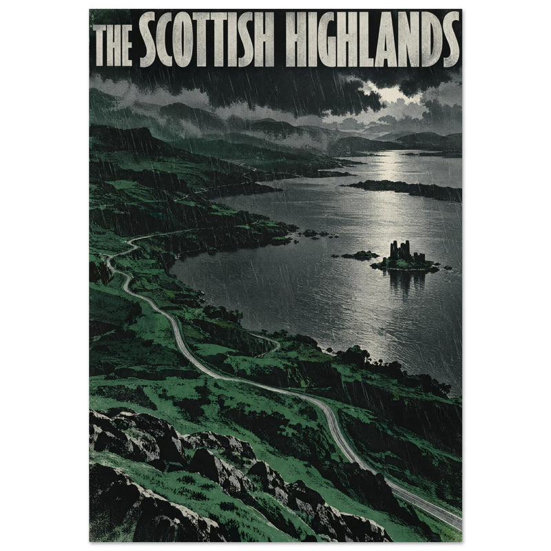 Scottish Highlands Vintage Travel Poster