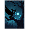 owl art print for the nursery, soft painterly artwork on matte paper