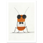 beetle art print for the home office, soft painterly artwork on matte paper