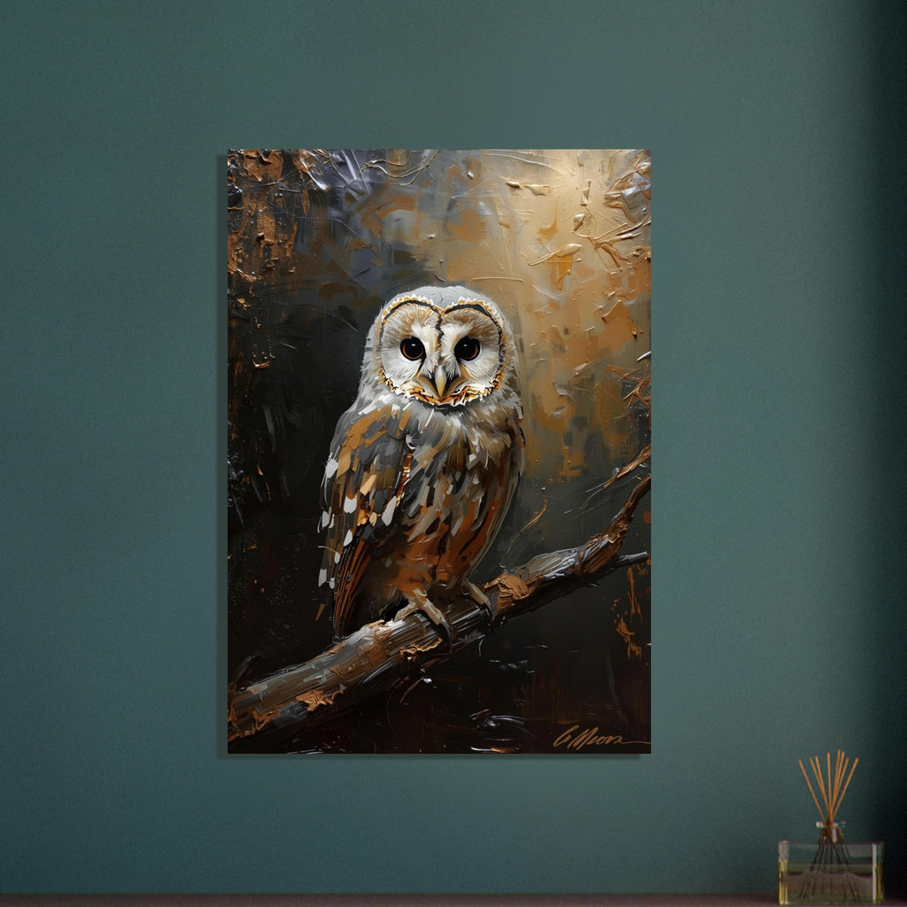 owl art print for the nursery, soft painterly artwork on matte paper
