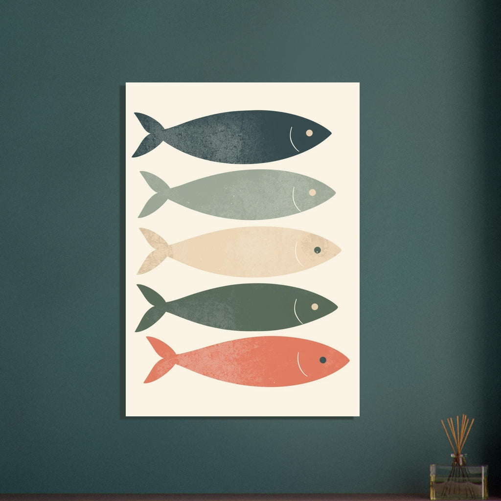 deep sea fish art print for the bathroom, soft painterly artwork on matte paper