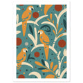 parrot art print for the living room, soft painterly artwork on matte paper