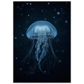 Glowing Blue Jellyfish wall art print by Printavelle – close-up