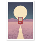 Vending Machine Surreal Landscape Art Print – White Border