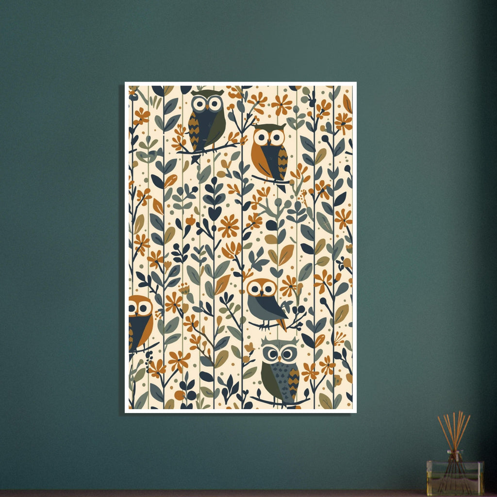 owl art print for the nursery, soft painterly artwork on matte paper