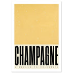 Champagne Yellow Typography Art Print – White Border