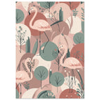 flamingo art print for the bedroom, soft painterly artwork on matte paper