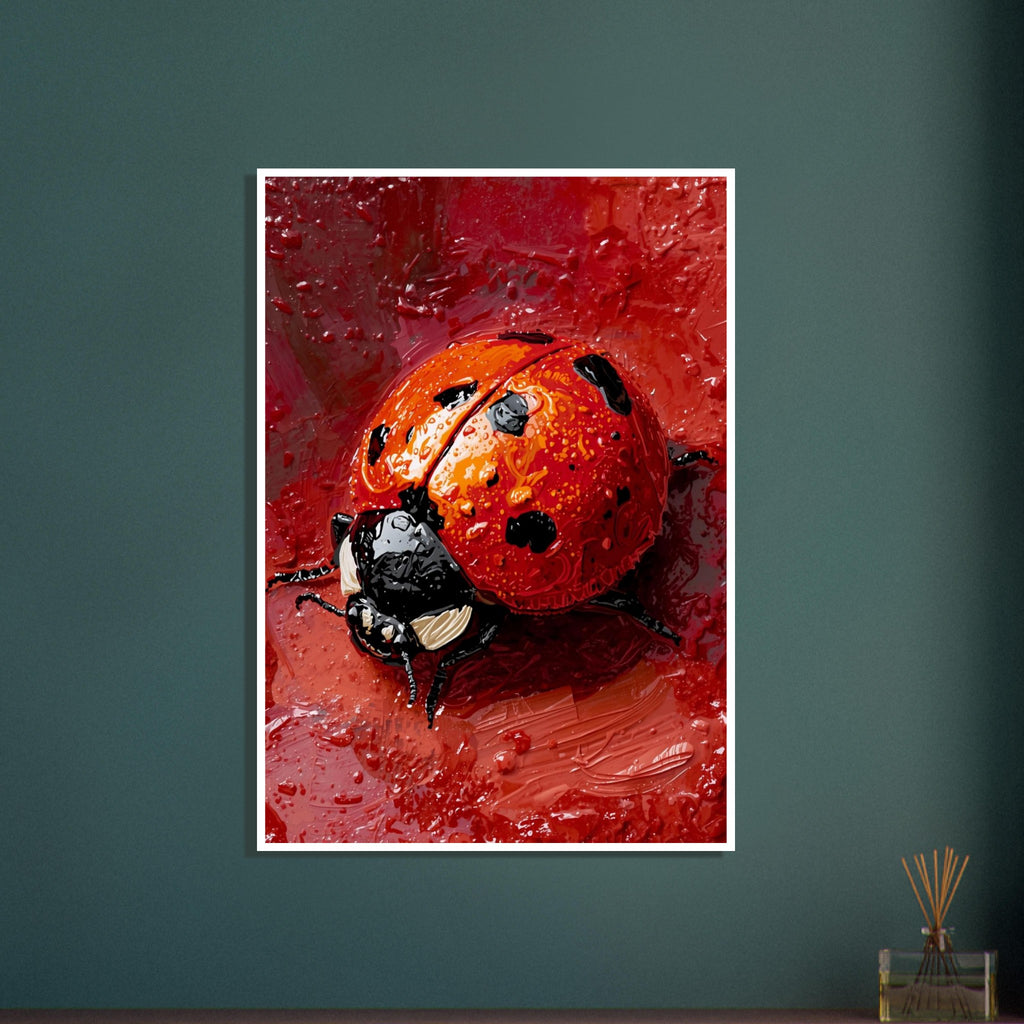 beetle art print for the home office, soft painterly artwork on matte paper