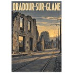 Oradour-sur-Glane Vintage Style Tramway Poster