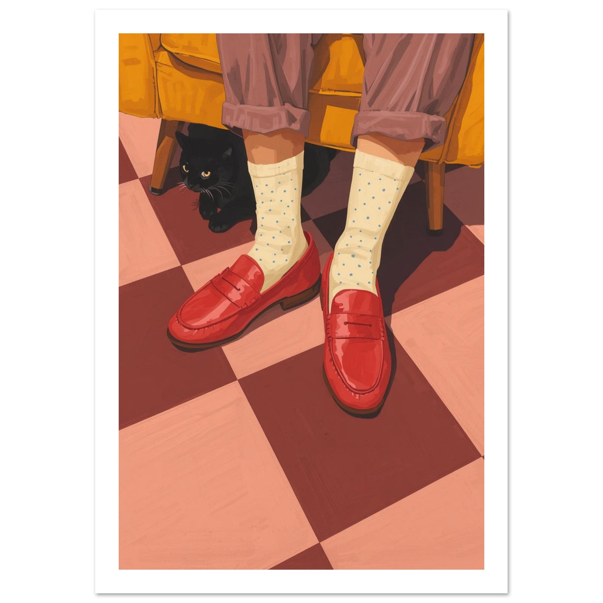 ja för just den här art print for the living room, soft painterly artwork on matte paper