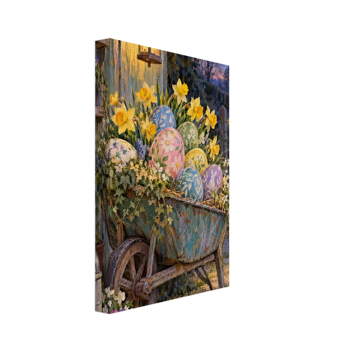 Easter Egg Wheelbarrow Art Print – Canvas