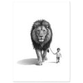 lion art print for the living room, soft painterly artwork on matte paper