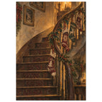 Christmas Stocking Staircase Vintage Art Print