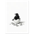 raven art print for the home office, soft painterly artwork on matte paper