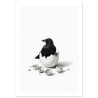 raven art print for the home office, soft painterly artwork on matte paper