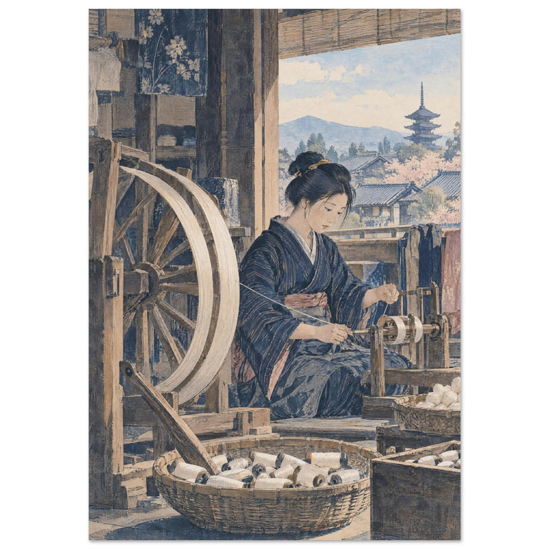 Japanese Thread Winding Watercolour Art Print
