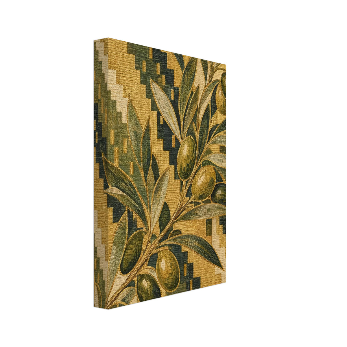 Olive Branch Geometric Botanical Art Print – Canvas