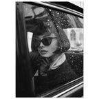 Woman In Sunglasses Black And White Poster