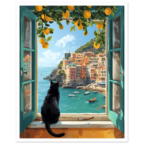 cat art print for the living room, soft painterly artwork on matte paper