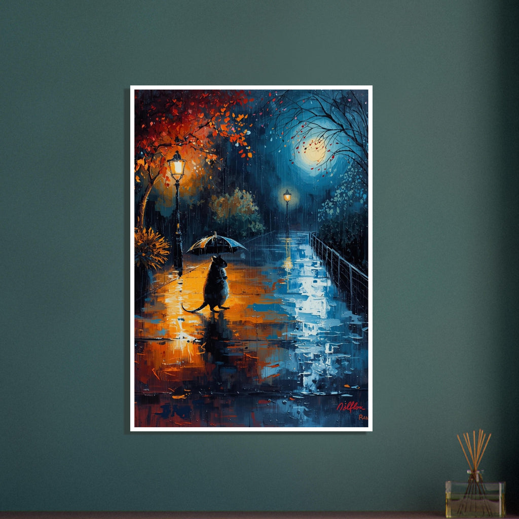 little woodland mouse art print for the nursery, soft painterly artwork on matte paper