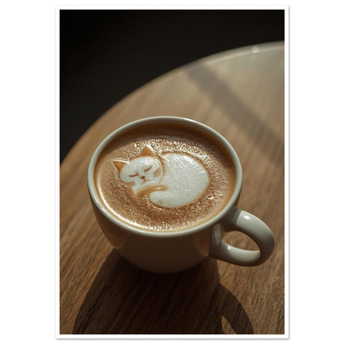 cat art print for the living room, soft painterly artwork on matte paper