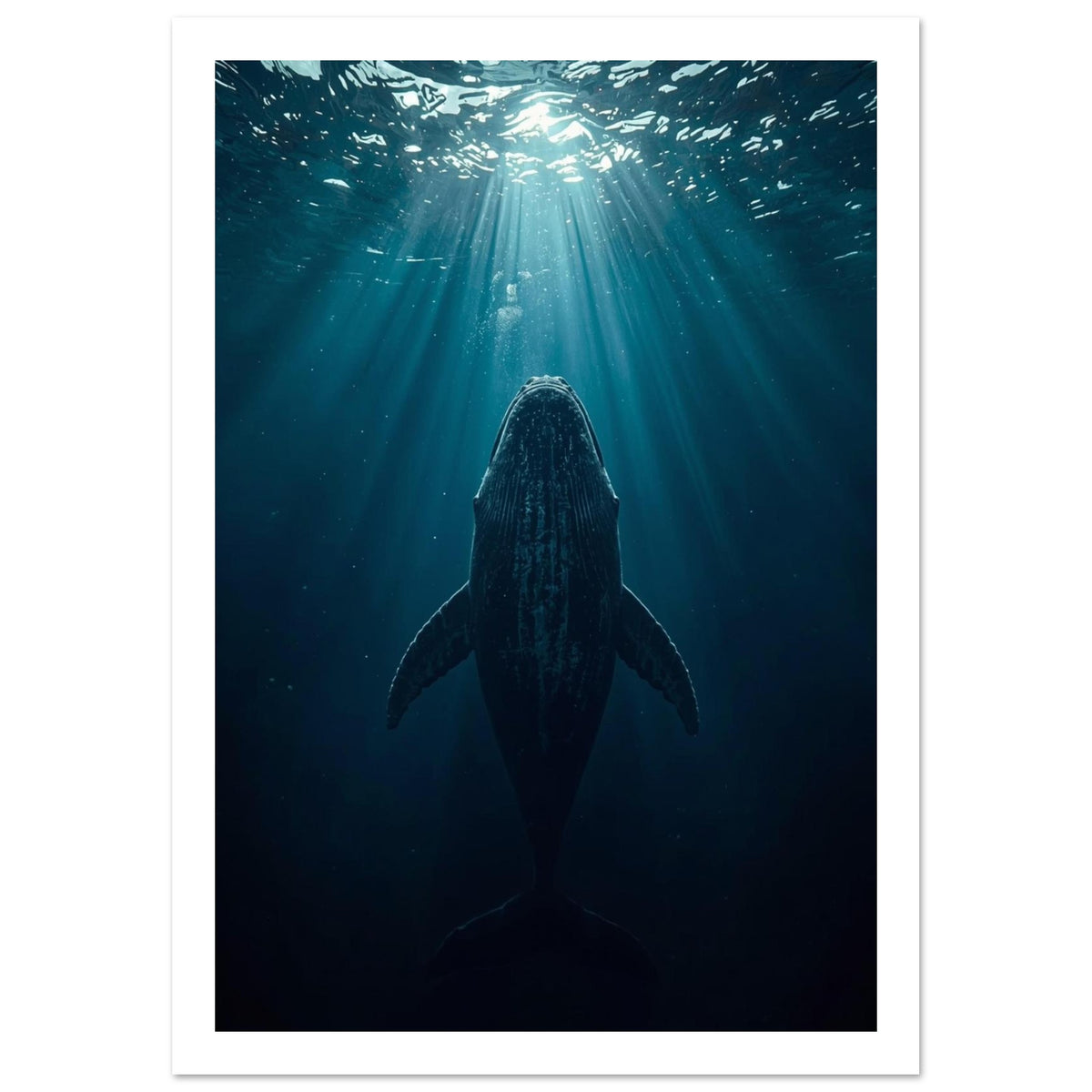 whale art print for the nursery, soft painterly artwork on matte paper