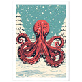 deep sea fish art print for the bathroom, soft painterly artwork on matte paper