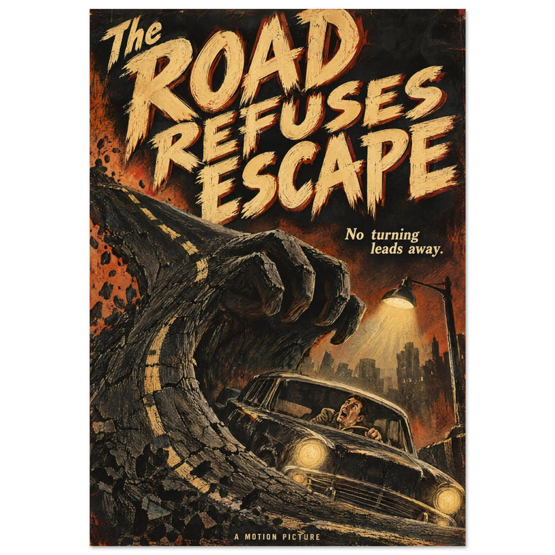 Twisted Road Retro Horror Poster