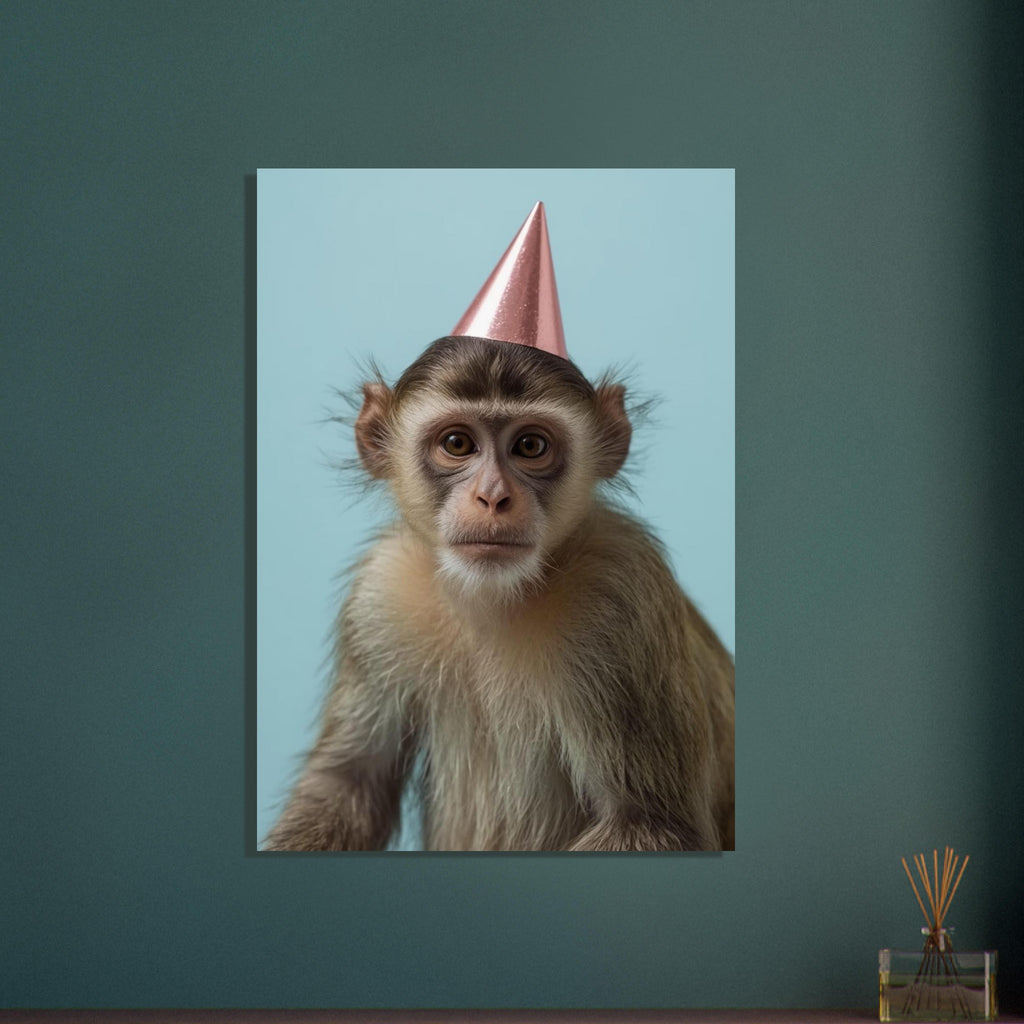 monkey art print for the nursery, soft painterly artwork on matte paper