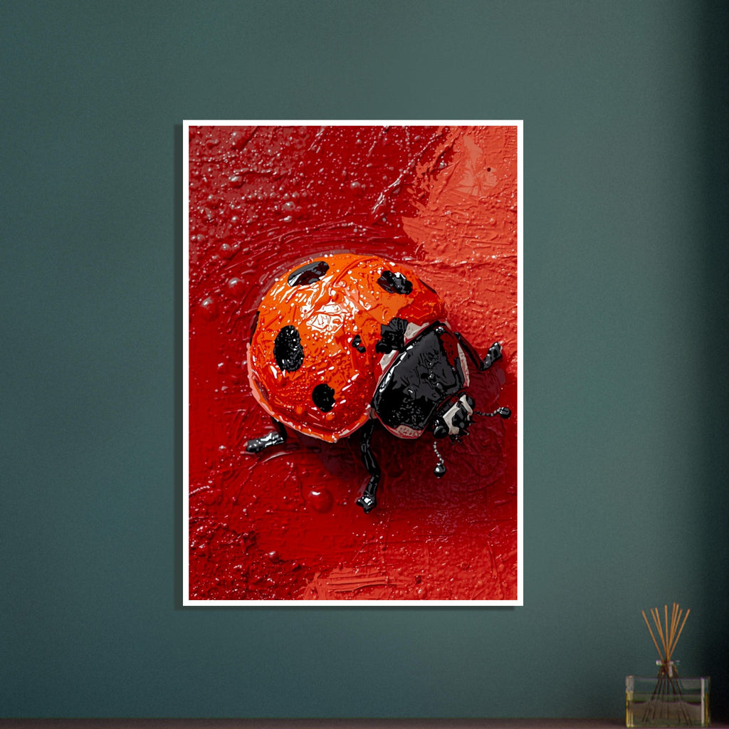 beetle art print for the home office, soft painterly artwork on matte paper