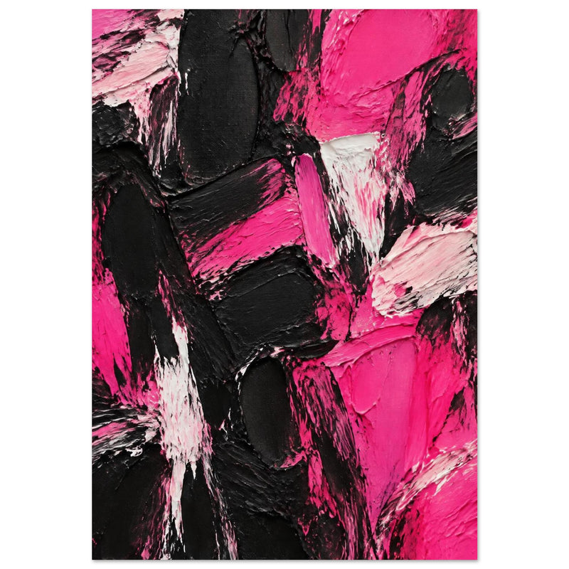 Pink And Black Abstract Brushstroke Poster