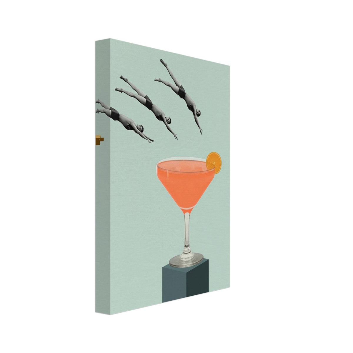 Cocktail Divers Surreal Collage Art Print – Canvas