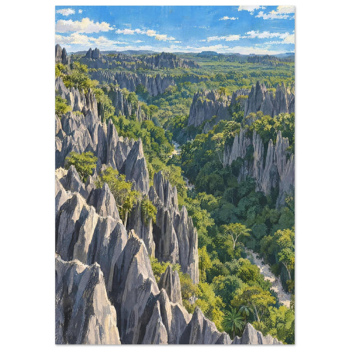Stone Forest Landscape – illustration wall art print by Printavelle – close-up