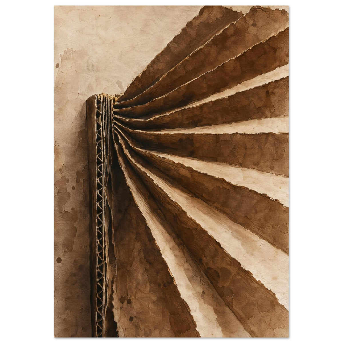Folded Cardboard Earth Tone Art Print
