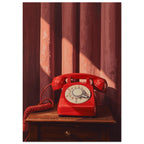 Red Rotary Telephone Retro Art Print