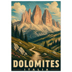 Dolomites Mountain Vintage Travel Poster
