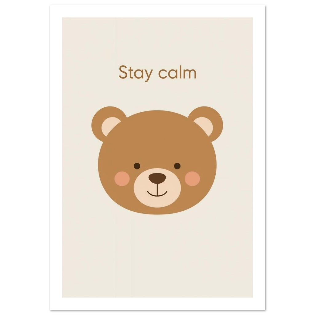 bear art print for the living room, soft painterly artwork on matte paper