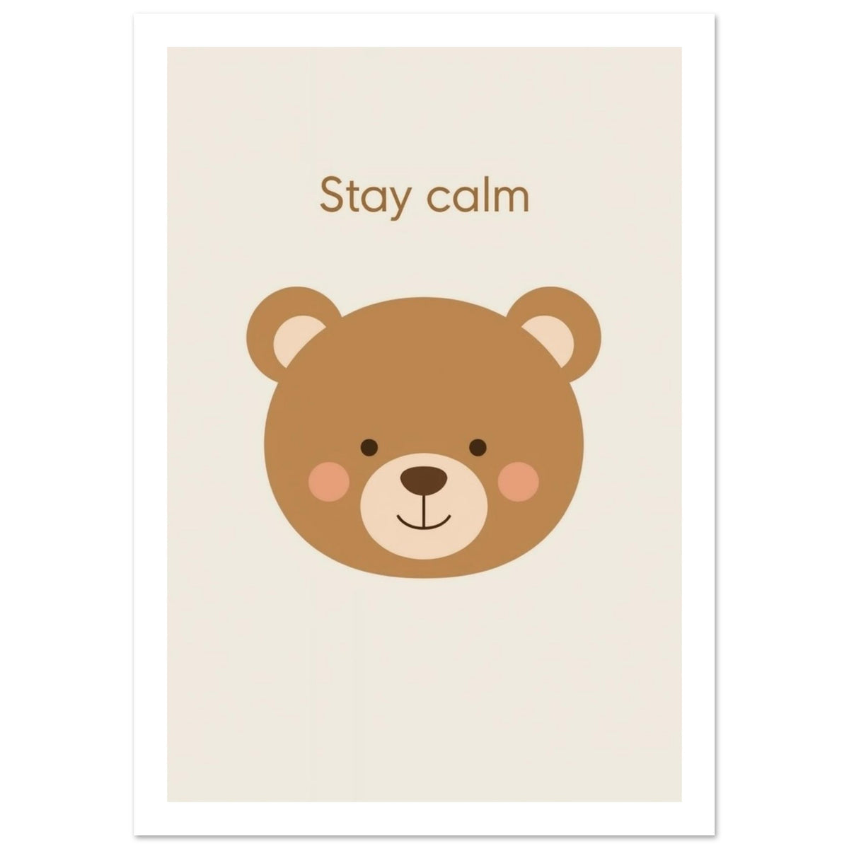 bear art print for the living room, soft painterly artwork on matte paper