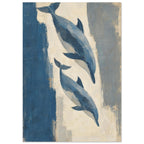 Dolphin Blue And Cream Art Print