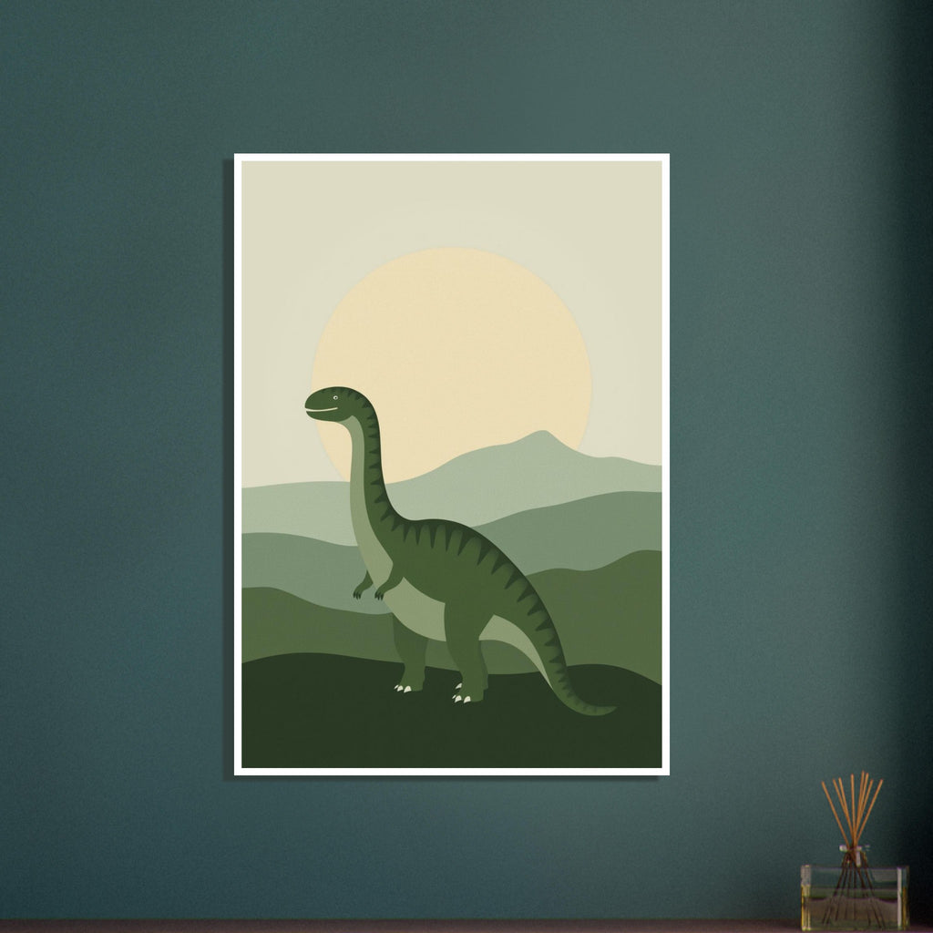 dinosaur art print for the nursery, soft painterly artwork on matte paper