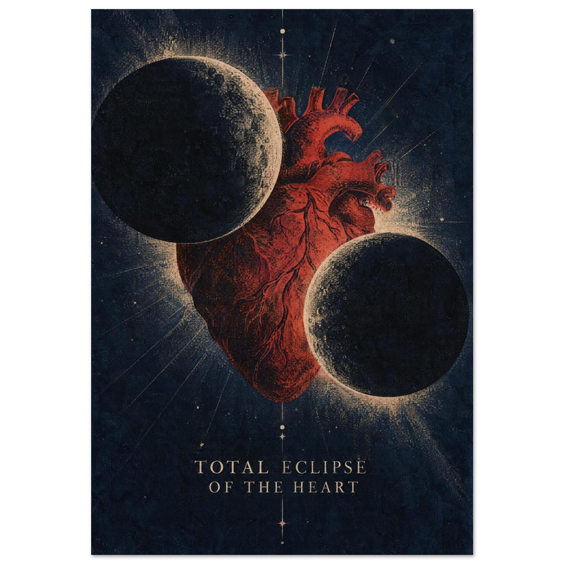 Anatomical Heart And Moon Eclipse Poster