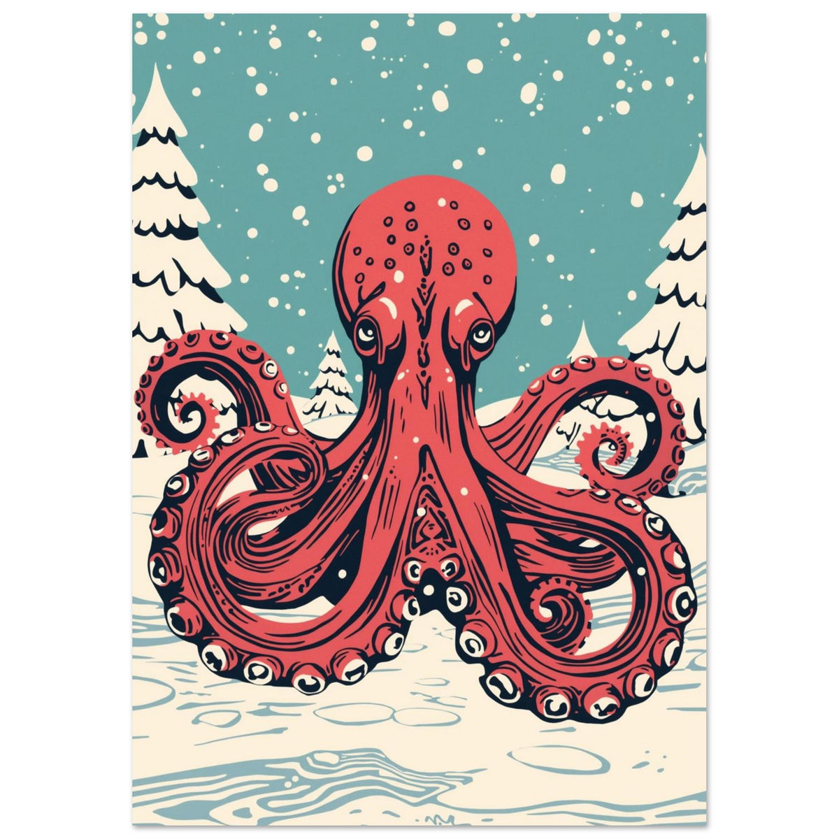 deep sea fish art print for the bathroom, soft painterly artwork on matte paper