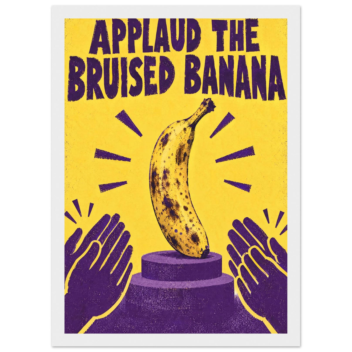 Bruised Banana Yellow And Purple Poster – Framed