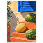 Melons On Terracotta Steps Art Print