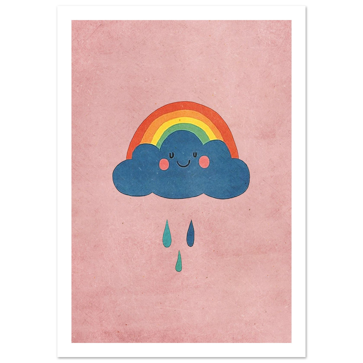 dragon art print for the nursery, soft painterly artwork on matte paper