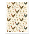 rooster art print for the kitchen, soft painterly artwork on matte paper