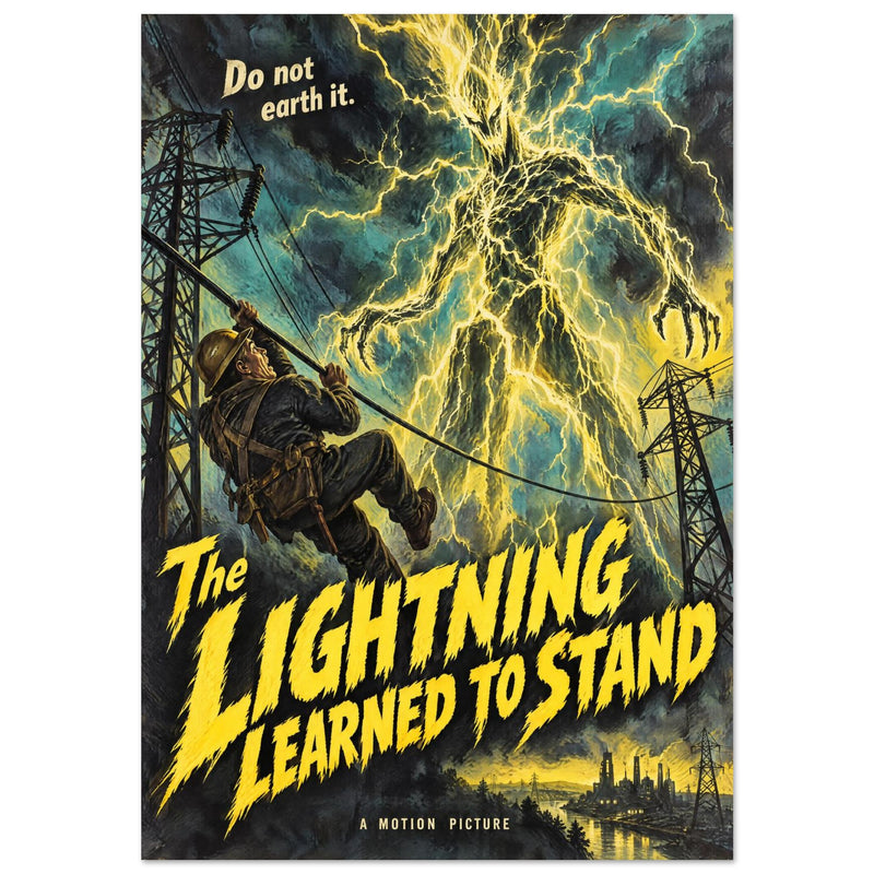 Lightning Monster Retro Horror Poster