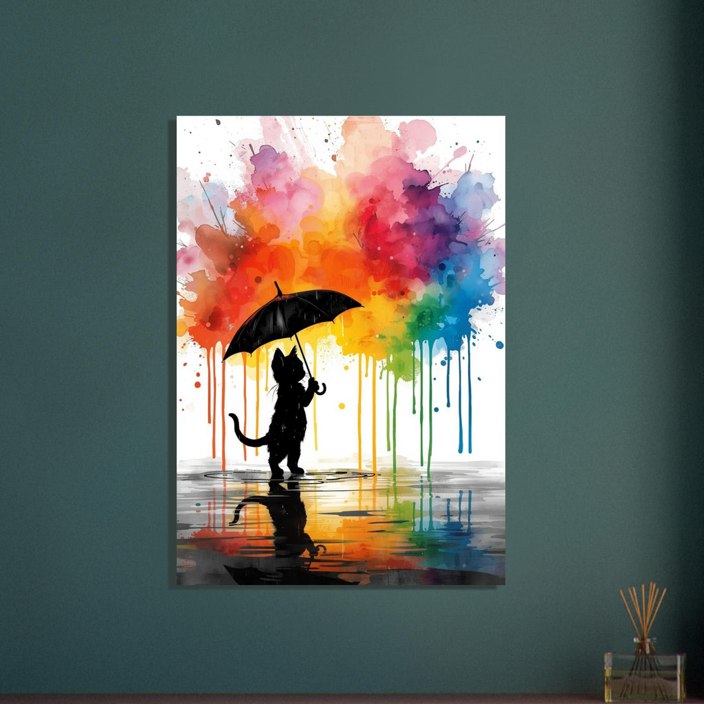 cat art print for the living room, soft painterly artwork on matte paper