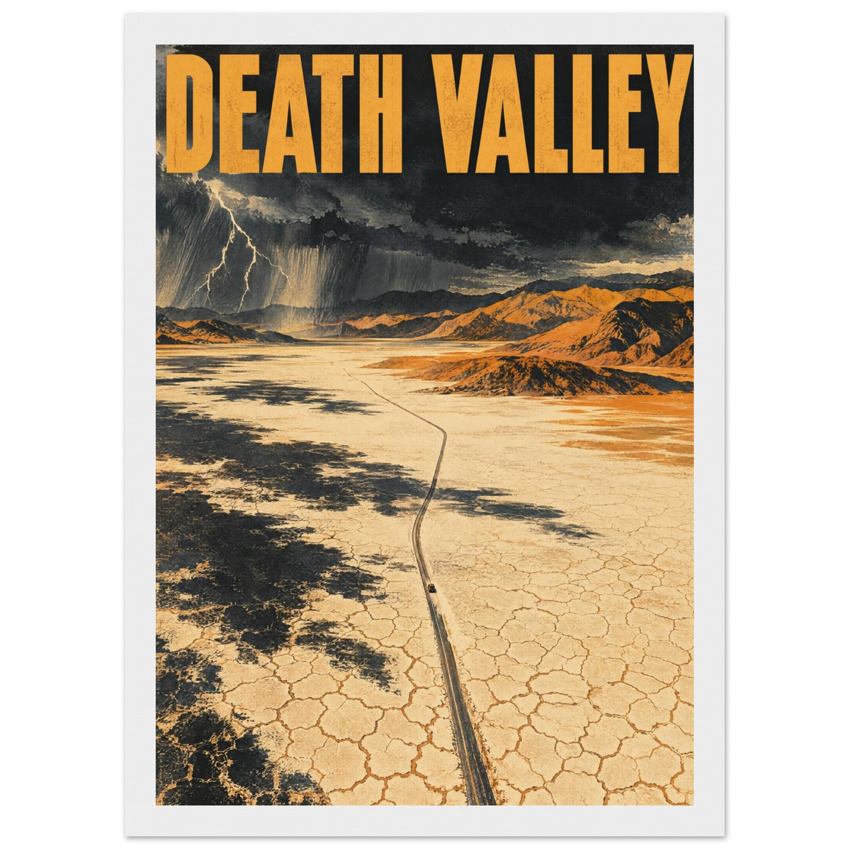 Death Valley Retro Travel Poster – Framed